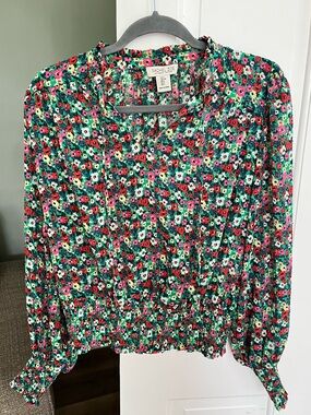 Rachel Zoe size Small Long sleeves floral blouse